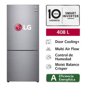 Refrigeradora LG Bottom Freezer con Door Cooling  408 L GB41BPP Plateado