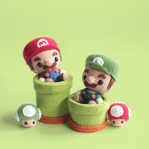 Muñeco de Apego El Conejo & La Luna Set Little Mario Bros X6