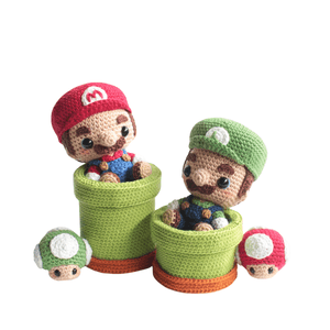 Muñeco de Apego El Conejo & La Luna Set Little Mario Bros X6