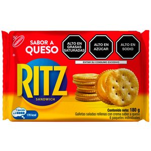 Galletas Saladas RITZ Sabor a Queso Bolsa 30g Paquete 6un