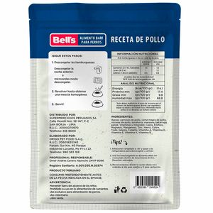Comida para Perros BELLS Adulto Barf Pollo Doypack 800g