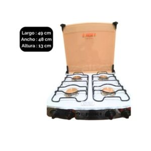 COCINA DE MESA 4 HORNILLAS TOT ACERO INOX TAPA DE VIDRIO ENCENDIDO ELECTRICO JAZMIN 20" MARCA FADIC