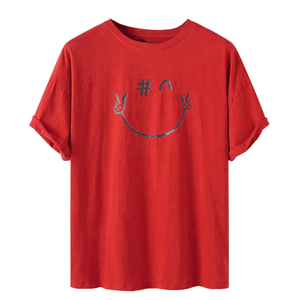 Polo Hombre Yansus Rojo Estampado Cara Feliz