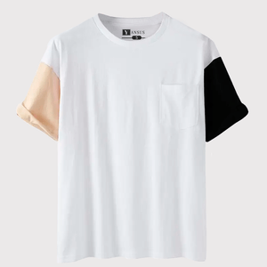 Polo Hombre Yansus Bicolor Blanco Negro Beige