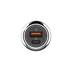 Cargador de Celular Súper Rápido para Automóvil 38W USB-C y USB-A de Zinc