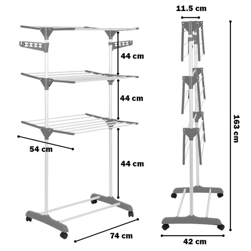  Tendedero portátil multifuncional para ropa de pie con  ruedas/perchero (tamaño : 31.5x15.7x59.1 in) : Hogar y Cocina