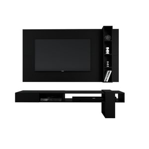 Centro de Entretenimiento 65″ Gravatai Mesa de TV y Panel Movenda Negro