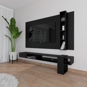 Centro de Entretenimiento 65″ Gravatai Mesa de TV y Panel Movenda Negro