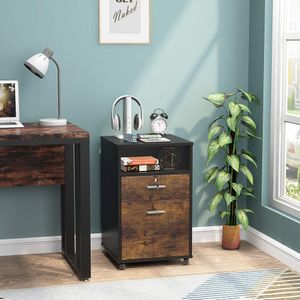Archivador Moderno Mateo Ventitas Home Negro y Caramelo