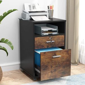 Archivador Moderno Mateo Ventitas Home Negro y Caramelo