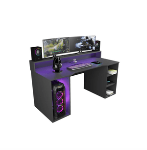 COMBO Velador Bruna + Escritorio Gamer Royale Ventitas Home Negro