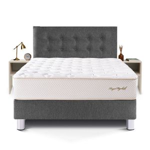 Dormitorio Royal Elizabeth 2 Plazas Gris+ Velador Repisa