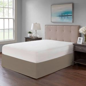 Faldon de Tarima Nube Hogar Drill Liso Queen 152cm X 203cm Beige Oscuro 35cm