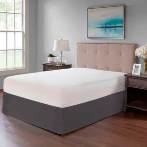 Faldon de Tarima Nube Hogar Drill Liso Queen 160cm X 200cm Gris Oscuro 30cm