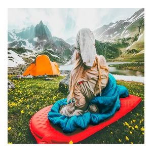 Bolsas de Dormir Gruesas para Acampar Azul
