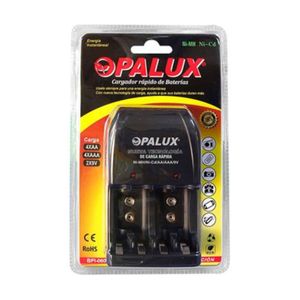 Cargador de Baterías / Pilas Recargables 9V/AA/AAA Opalux Negro
