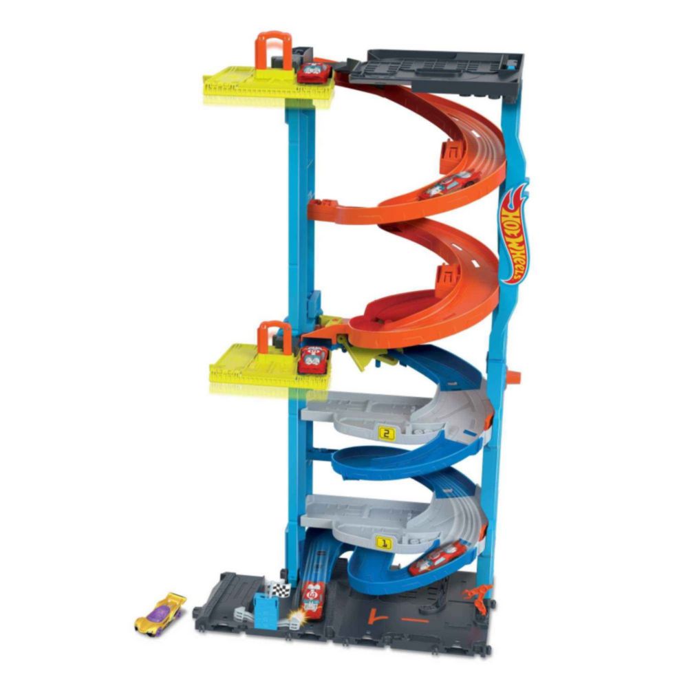 Pista Hot Wheels Torre Carreras Doble Altura Real Plaza