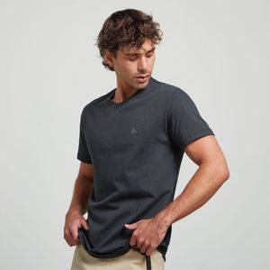Polo Aereal Cuello V Basico Solido  Negro Hombre
