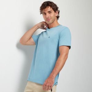 Polo Aereal Cuello Redondo Basico Solido  Acero Hombre