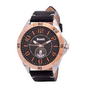 Reloj Boselli B409 Acuático Doble Hora Color Negro con Dorado