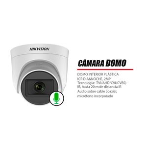 Cámaras de Seguridad Hikvision Kit 3 Vigilancia Hd 720P 1Tb 1 Cámara con Audio
