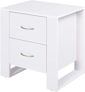 Velador Moderno Fabio 2 Cajones Blanco TU MESITA
