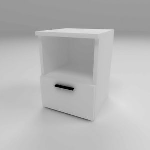 Velador Moderno Omara 1 Cajón Blanco TU MESITA