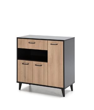 Mueble para Microondas Moderno Luis Negro/Roble TU MESITA