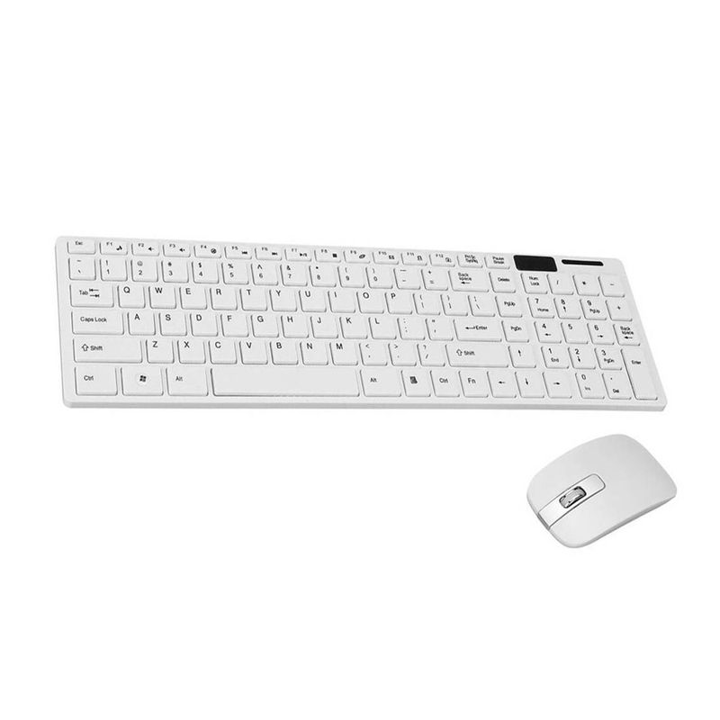 Teclado Y Mouse Inalambrico con Protector Silicona PC k 06 BLANCO Real Plaza