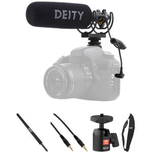Kit de Micrófono de Cañón Deity Microphones V Mic D3 para Montar en Cámara con Pértiga y Accesorios