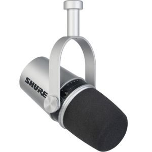 Kit de Micrófono para Podcast Shure Mv7 con Brazo Articulado Plateado