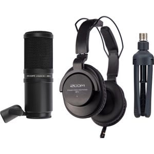 Kit de Micrófonos para Podcast Zoom Zdm 1 de 2 Personas con Auriculares Cables de Micrófono y Brazo