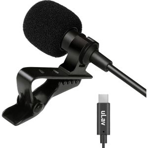 Micrófono Lavalier Omnidireccional Digital Movo Photo Ulav con Conector Usb Tipo C Cable de 6.6 Pie