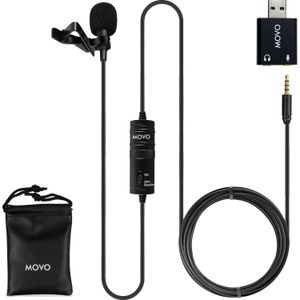 Micrófono Lavalier Universal Movo Photo Lv1 Usb con Adaptador Usb de 3.5Mm