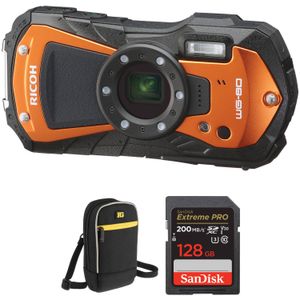 Cámara Digital Ricoh Wg 80 con Kit de Accesorios Naranja