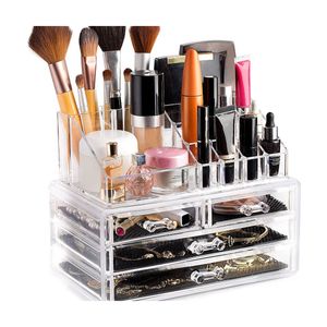 Organizador De Cosméticos Maquillaje Joyas 4 Cajones Acrílico