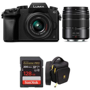 Kit Panasonic Lumix G7 Cámara Mirrorless con Dos Lentes Memoria y Bolsa para Cámara