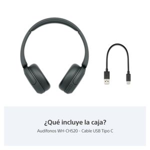 Audifonos Bluetooth On ear Sony WH-CH520 50 Hrs Negro