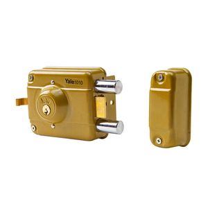 Cerradura de sobreponer Yale para puerta 1010 Plus Acero Oro