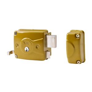 Cerradura de sobreponer Yale para puerta 800 Max derecha Acero Oro