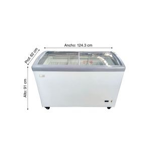 Congeladora Oster con puerta de vidrio OS-PSCFX11001W 326L Blanco
