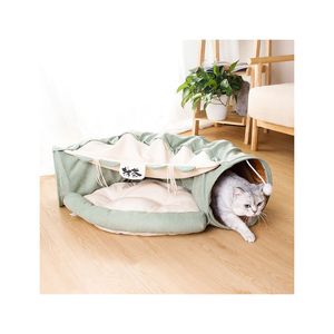 TUNEL CAMA Y JUEGO PARA GATOS Verde