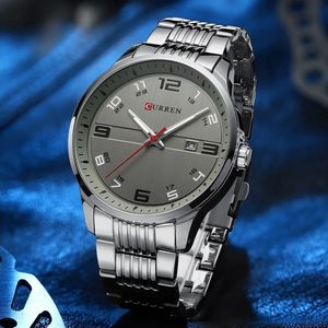 Reloj ELEGANTE Hombre CURREN 8411 Correa Acero Inoxibable Gris