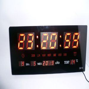 Reloj Led Digital de Pared Negro