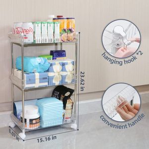 Carrito Organizador de Acrílico 3 niveles Angosto