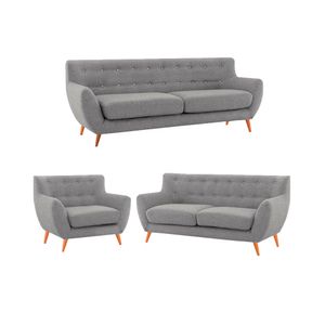 Juego de sala formashome Elit02 3-2-1 Gris Claro