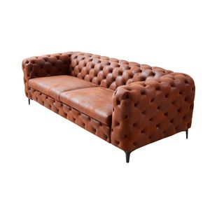 Sofa Chesterfield Bangot 3 Cuerpos  FormasHome Tabaco
