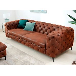 Sofa Chesterfield Bangot 3 Cuerpos  FormasHome Tabaco