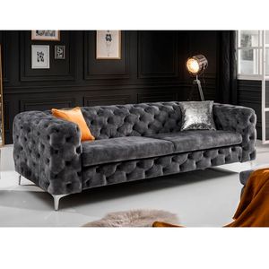 Sofa Chesterfield Bangot 3 Cuerpos  FormasHome Gris Oscuro