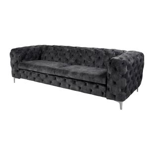Sofa Chesterfield Bangot 3 Cuerpos  FormasHome Gris Oscuro